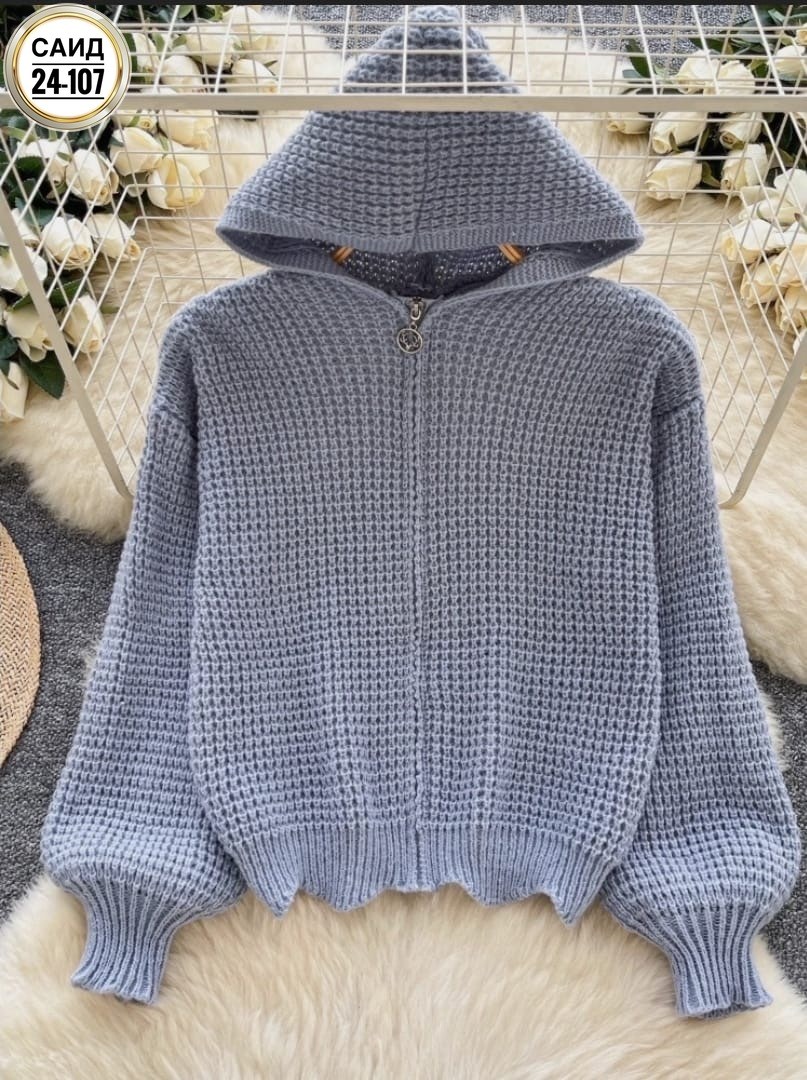 вязаная кофта,вязаные кардиганы,женская кофта,женский вязаный кардиган с капюшоном,вязанная кофта