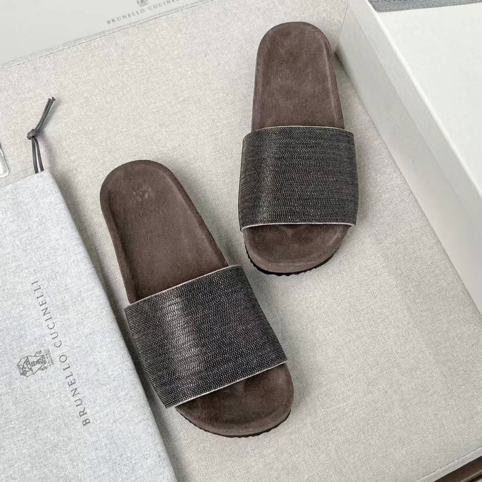 шлепанцы brunello cucinelli,,женские шлепанцы,замшевые шлепанцы brunello cucinelli,мюли brunello cucinelli
