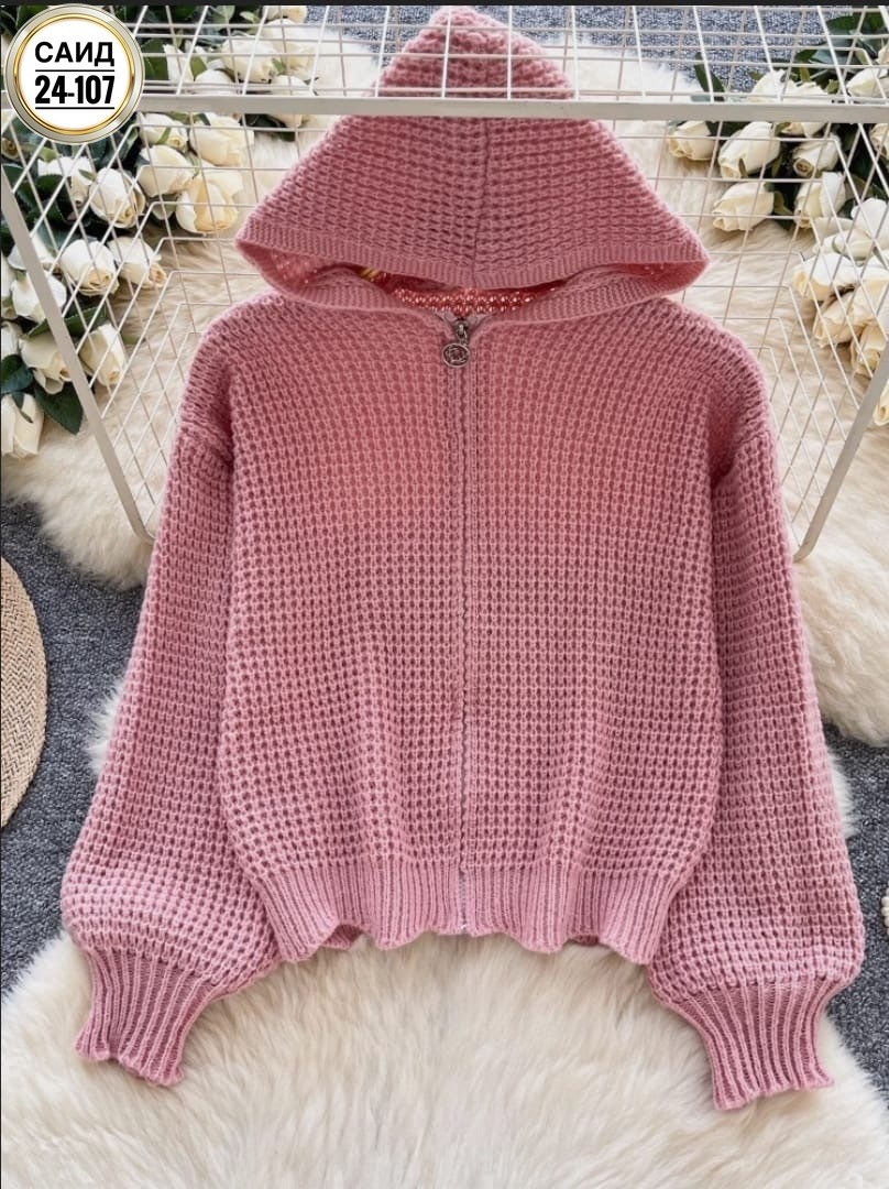 вязаная кофта,вязаные кардиганы,женская кофта,женский вязаный кардиган с капюшоном,вязанная кофта