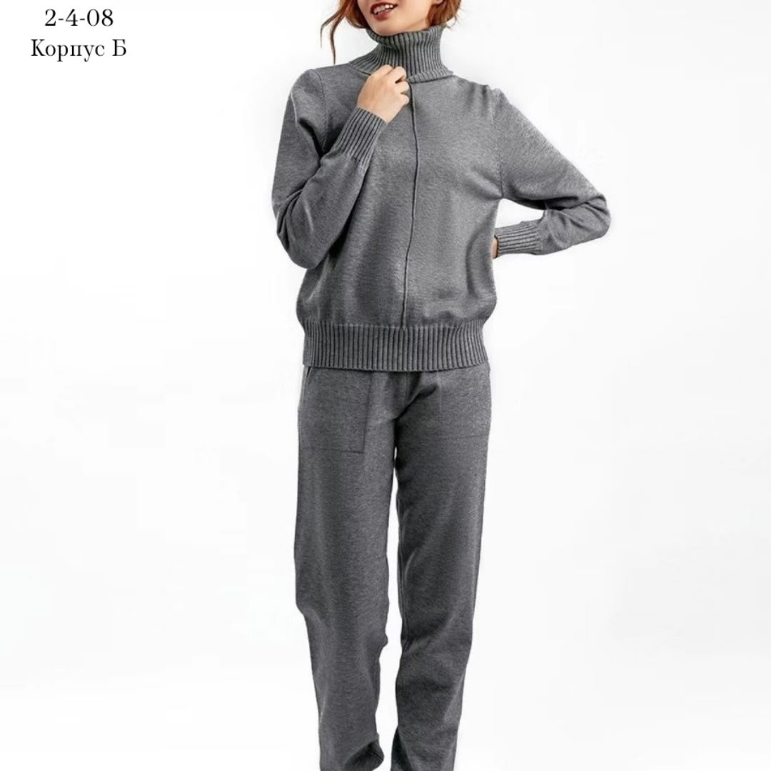 женский трикотажный костюм,костюм из кашемира женский,трикотажный костюм брюками,трикотажный костюм с брюками осенний,спортивный костюм однотонный