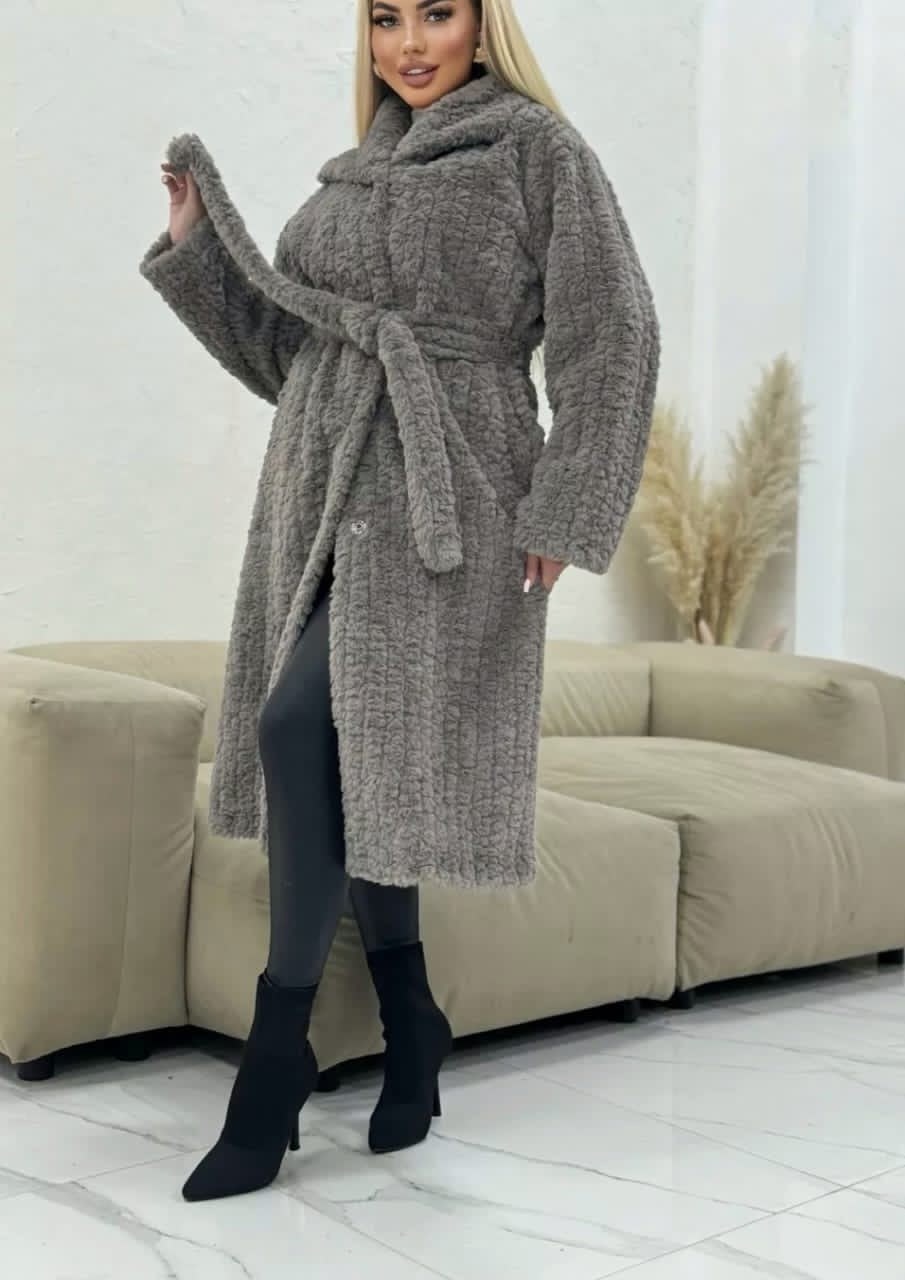 кардиган альпака,кардиган пальто,пальто барашек,меховое пальто,стильное пальто