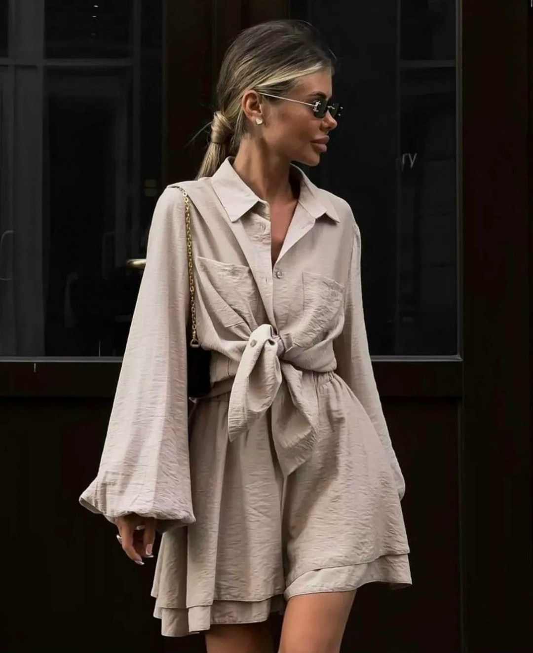 женский костюм с шортами и рубашкой,рубашка с юбкой,стильные костюмы,модное платье