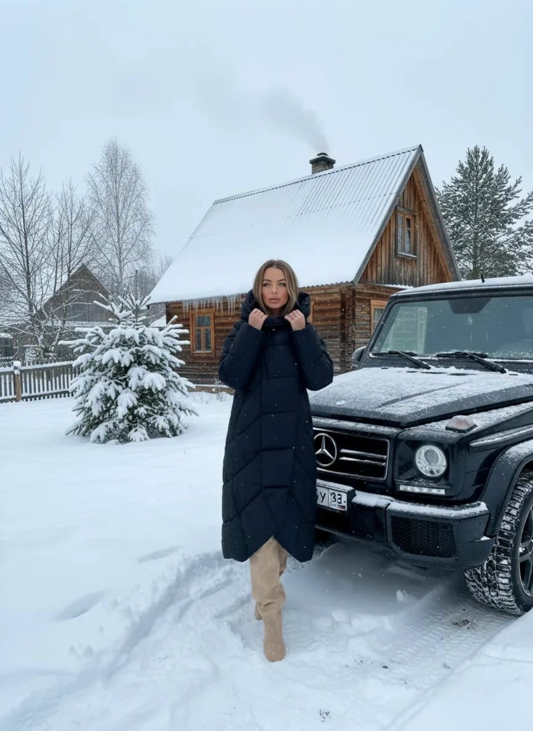 зимняя мода,зимний стиль,девушка,mercedes benz amg g 63,зимний стиль одежды