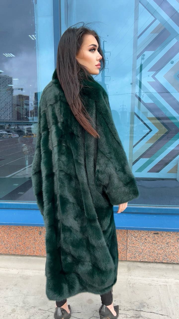 норковые шубы,шуба из норки,зеленая норковая шуба,женская норковая шуба,длинная норковая шуба