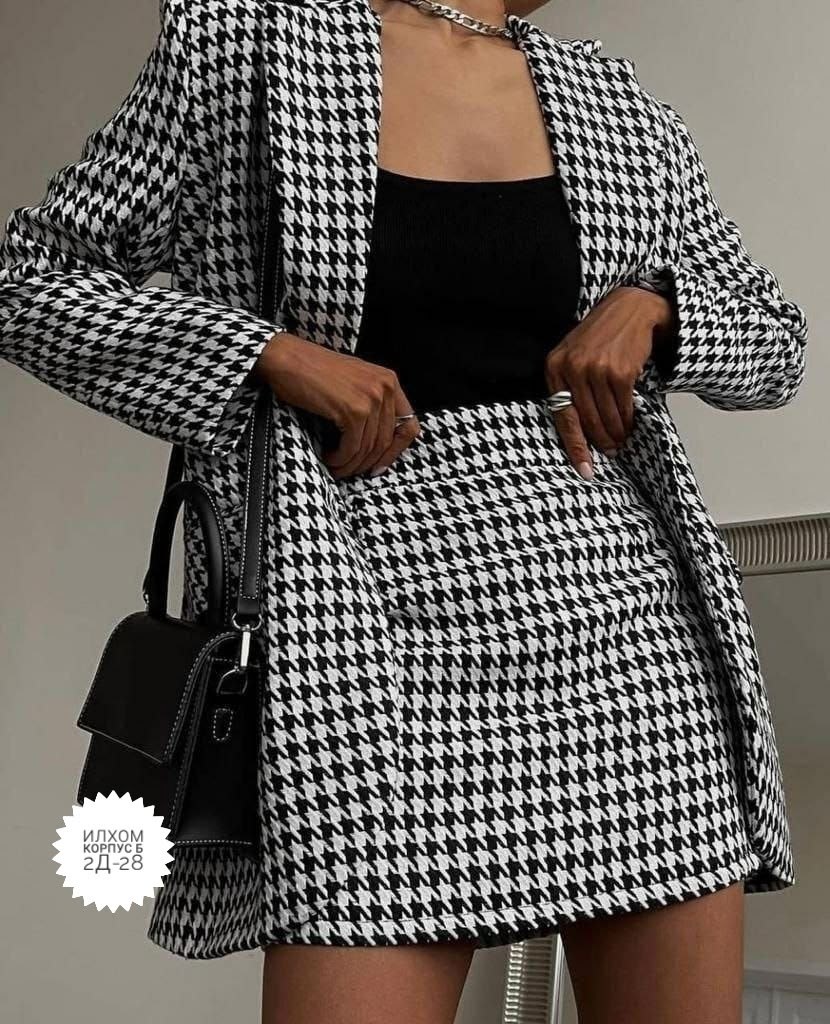 костюм с юбкой твидовый,костюм пиджак и юбка,костюмы женские с юбкой,юбка гусиная лапка