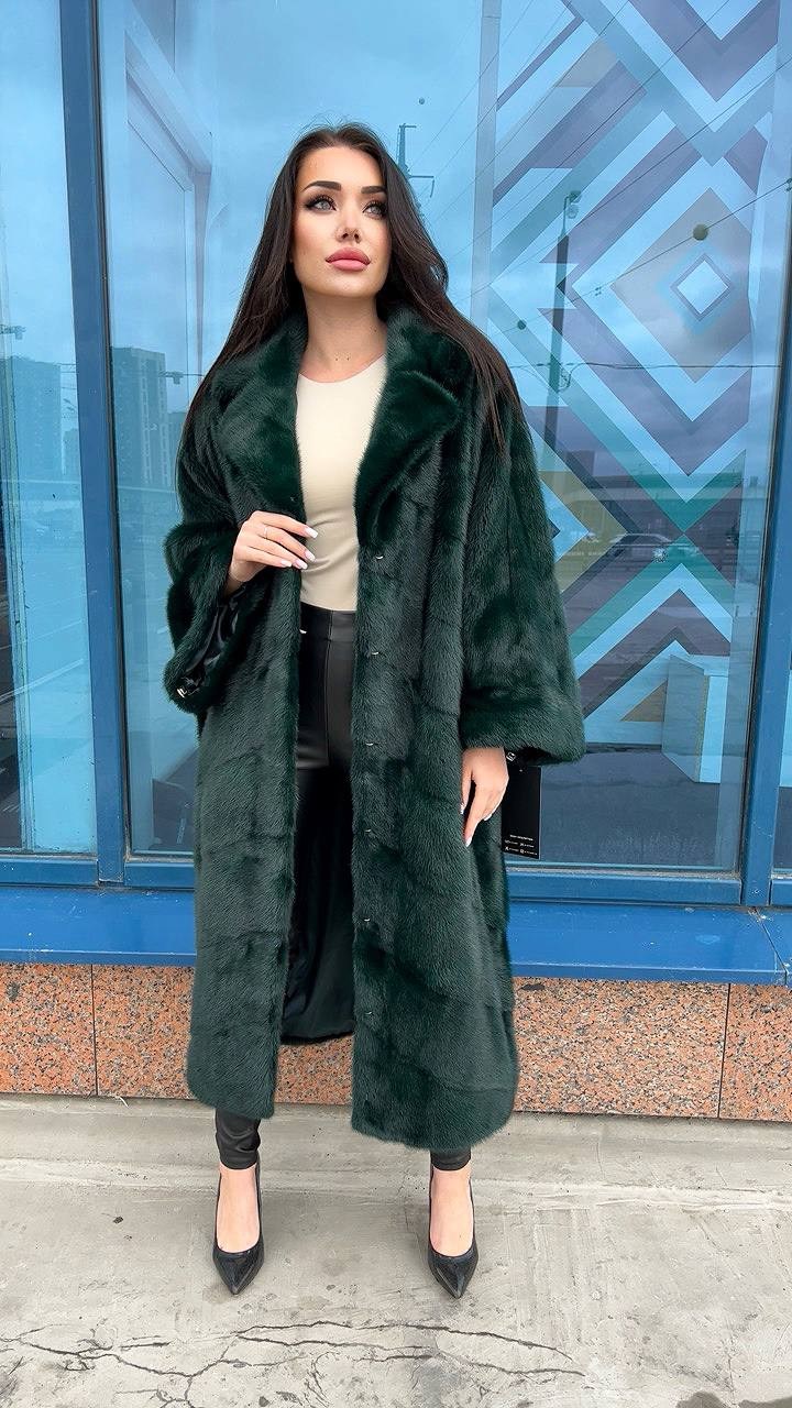 норковые шубы,шуба из норки,зеленая норковая шуба,женская норковая шуба,длинная норковая шуба