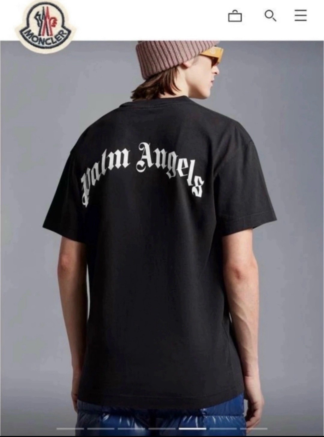 moncler palm angels футболка,palm angels moncler,palm angels x moncler,мужские футболки palm angels,moncler palm angels t shirt