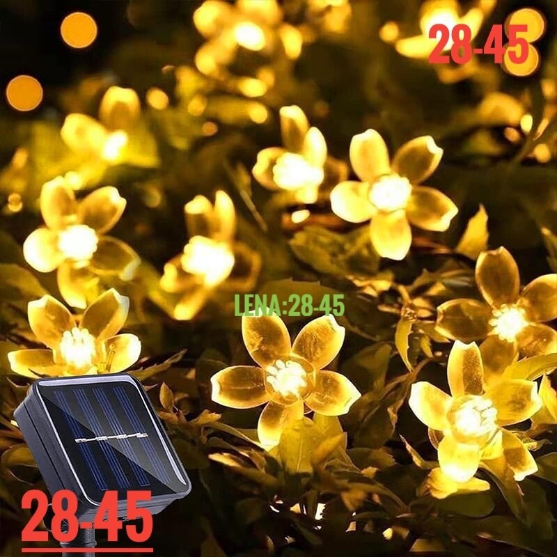 светодиодная уличная гирлянда на солнечной,светодиодная уличная гирлянда на солнечной батарее,гирлянда на солнечной батарее садовая,солнечная гирлянда,гирлянда цветочки светодиодная