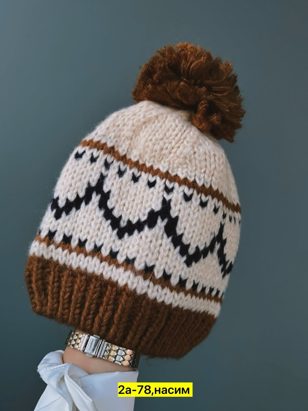 вязаная шапка,вязаная шапка зимняя,шапка жаккард,жаккардовые шапки evvash,вязание шапки
