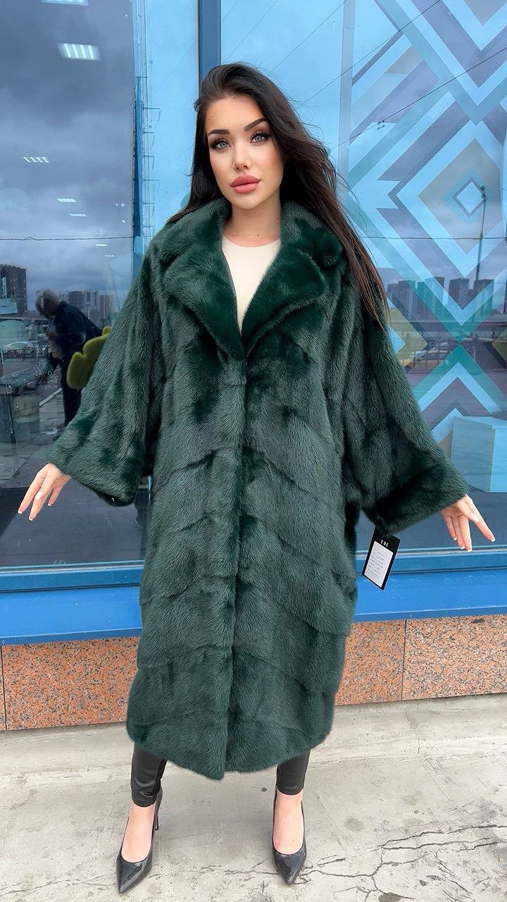 норковые шубы,шуба из норки,зеленая норковая шуба,женская норковая шуба,длинная норковая шуба