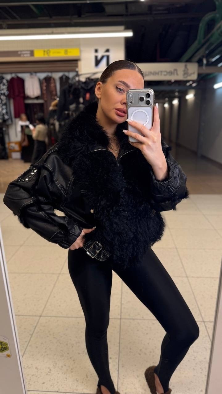 стильная куртка,меховая куртка,куртка с мехом,куртка,комбинированная куртка