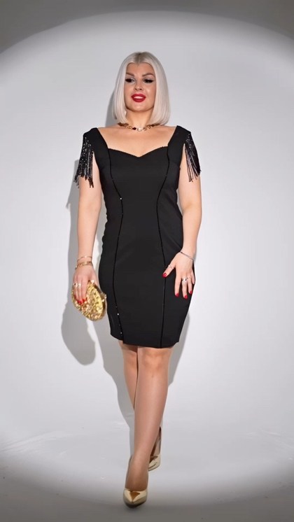 платье с бахромой,платье,платье женские вечерние,платье большие размеры,платье черное