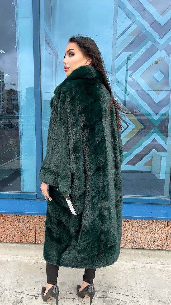 норковые шубы,шуба из норки,зеленая норковая шуба,женская норковая шуба,длинная норковая шуба