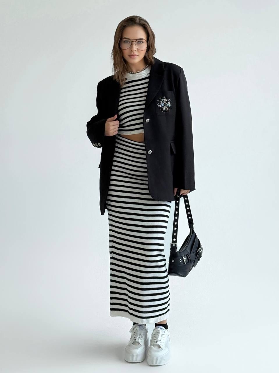 трикотажная юбка,юбка стильная,юбка в полоску,юбка с топом,костюм с юбкой трикотажный