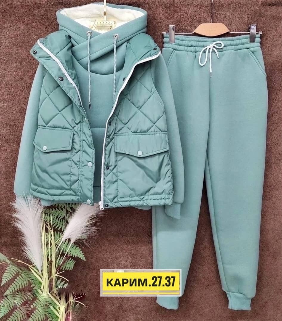 теплый костюм тройка с жилеткой женский,костюм тройка женский,костюм тройка женский с жилетом спортивный,костюм на флисе,костюм тройка