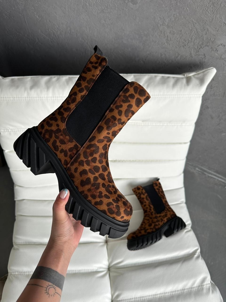 ,леопардовые ботинки,леопардовые челси, женская,модные ботильоны