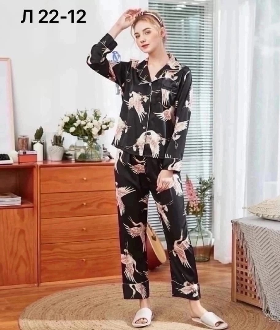 женский пижамный комплект,женский пижамный комплект больших размеров,домашняя одежда пижама,женский пижама,пижама шелковая женская