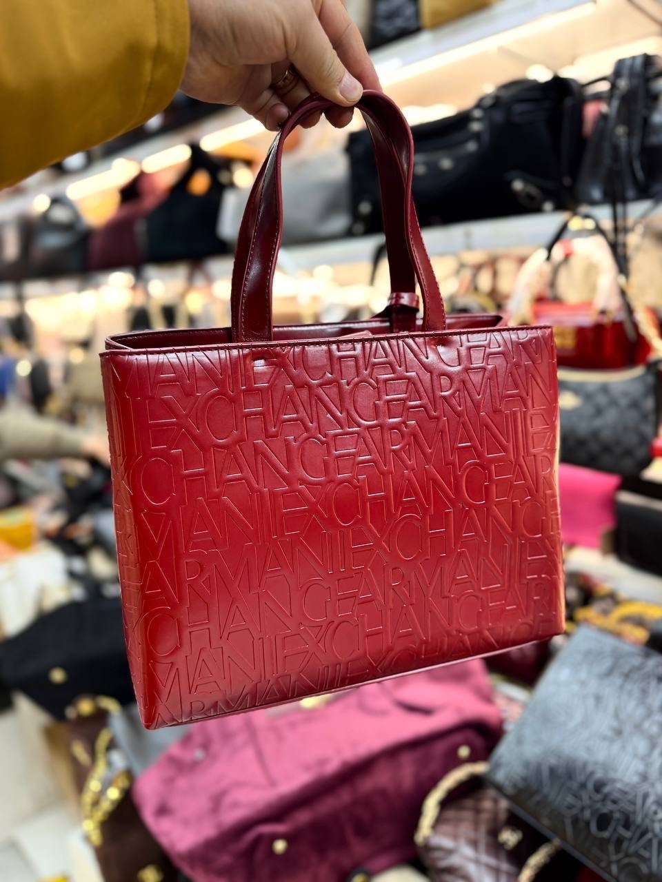 сумка,сумка женская,армани эксчендж сумка шоппер,сумка армани эксчендж,бордовая сумка