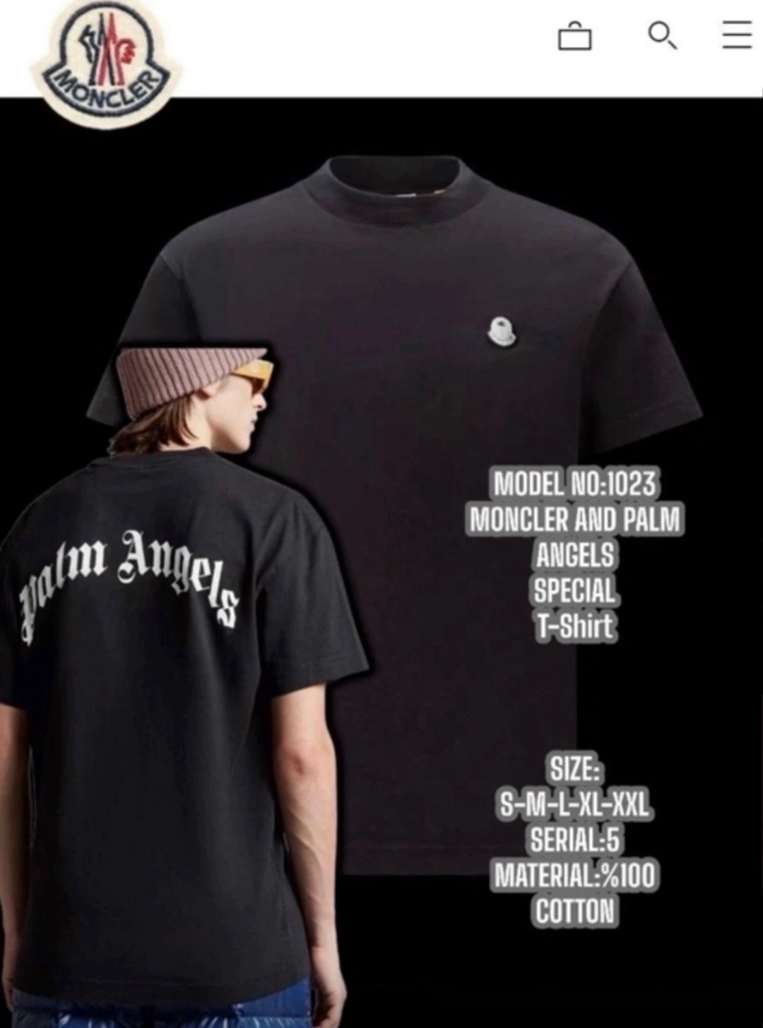 moncler palm angels футболка,palm angels moncler,palm angels x moncler,мужские футболки palm angels,moncler palm angels t shirt