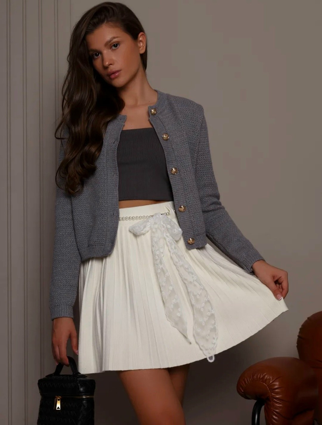 вязаная юбка,стильная кофта,модные образы,юбка трикотажная