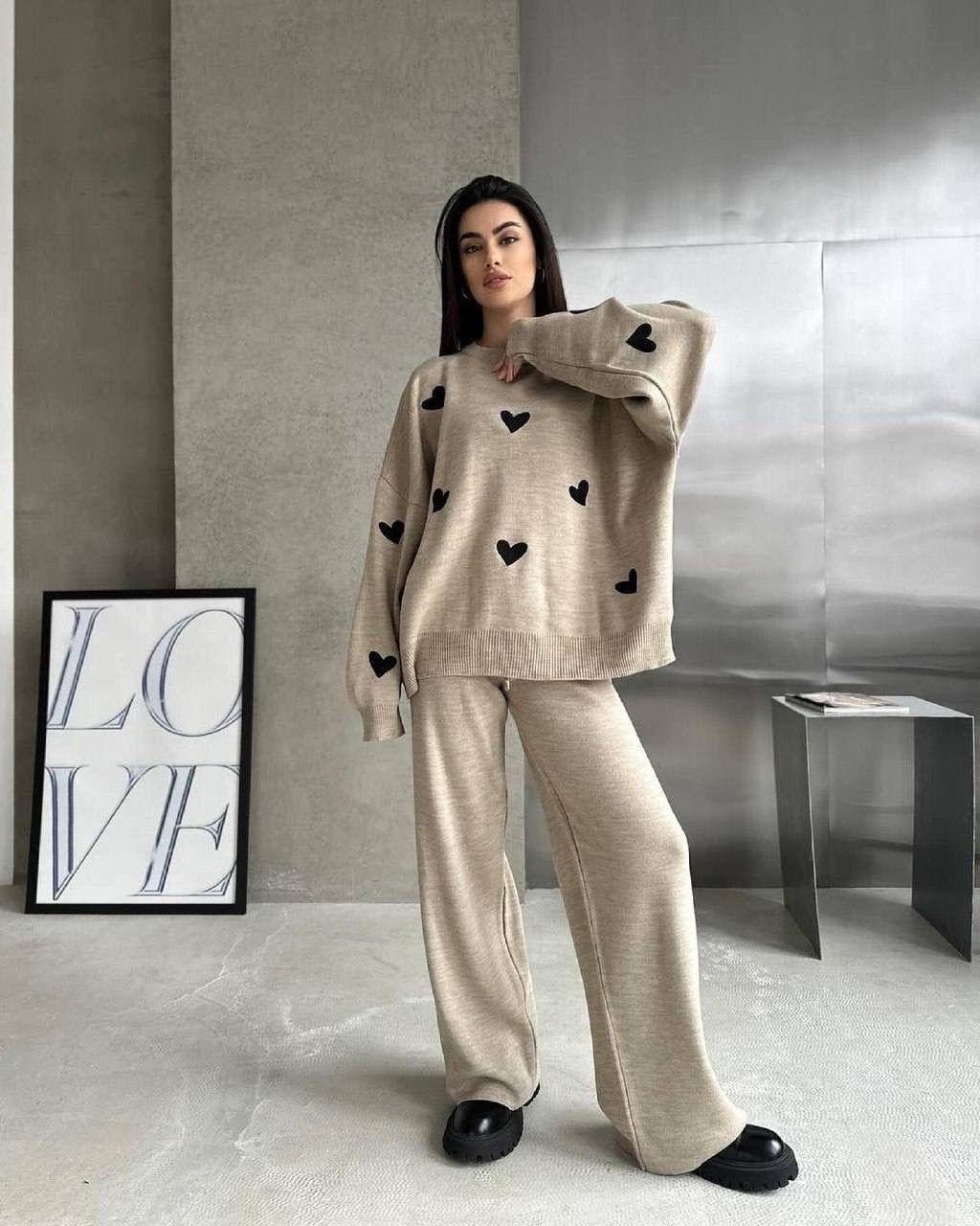 костюм вязаный женский,костюм женский теплый,трикотажный костюм женский,костюм с брюками,трикотажные костюмы