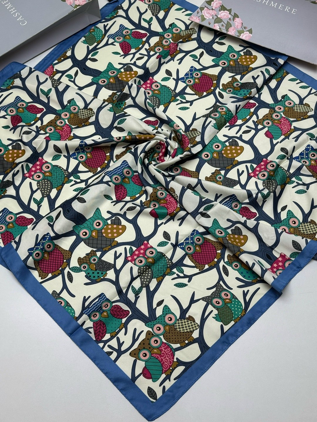 платки шелковые,платок с совами,платки женские,платка,платки шарф