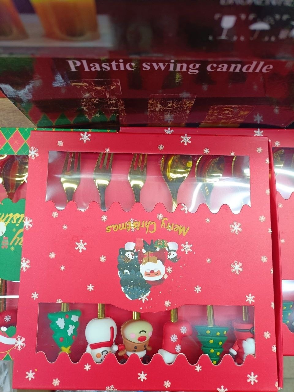 набор ложек и вилок,новогодний набор столовых приборов,набор новогодних ложек и вилок,новогодний подарочный набор ложек,набор столовыx приборов