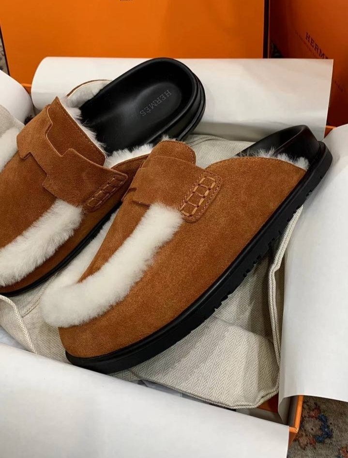 ,мюли эрмес с мехом,мюли hermes,мюли hermes oz,мюли с мехом
