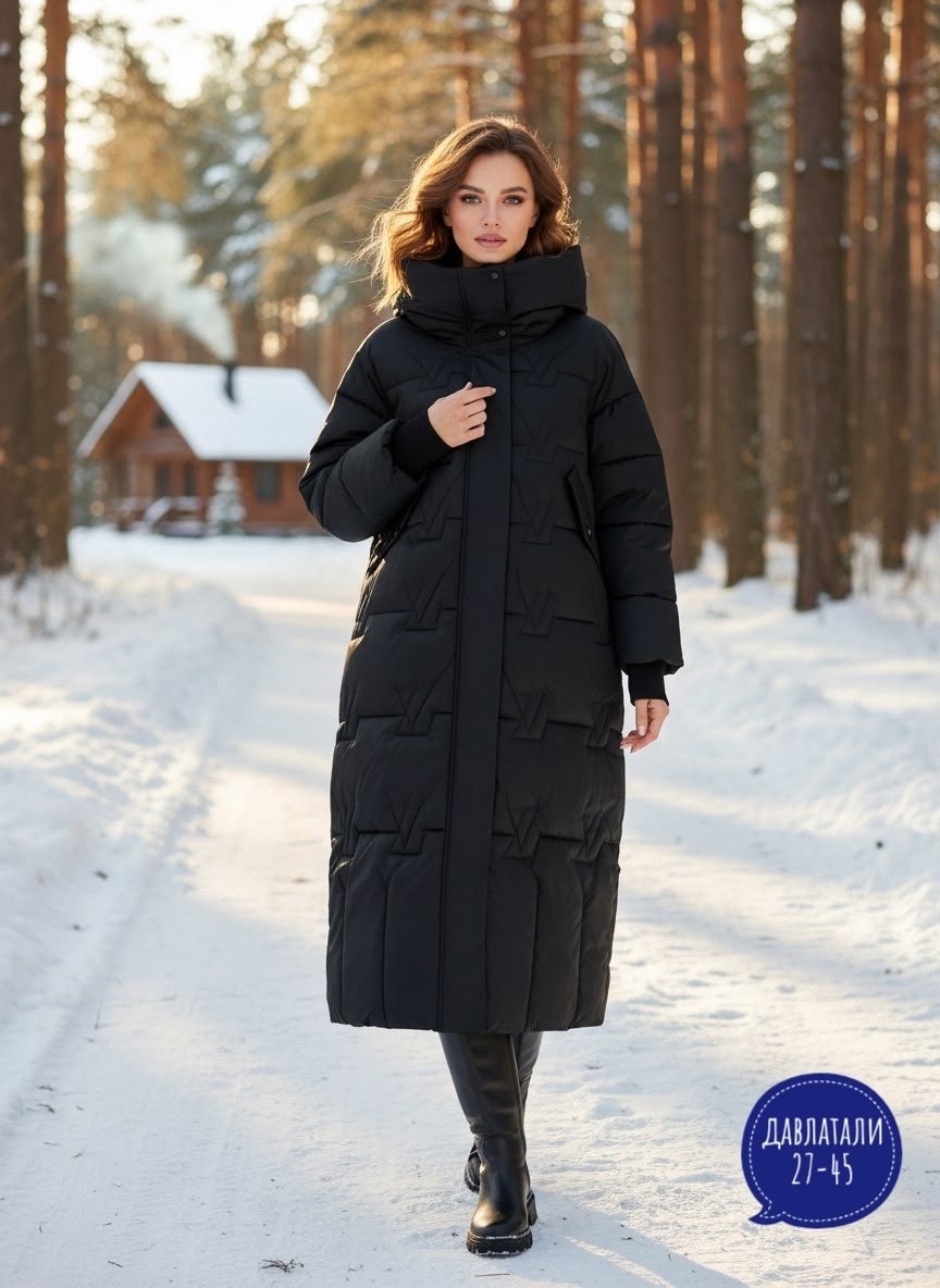 пуховик,пуховик длинный,пуховики женские,черный пуховик,пуховик зимний длинный с капюшон