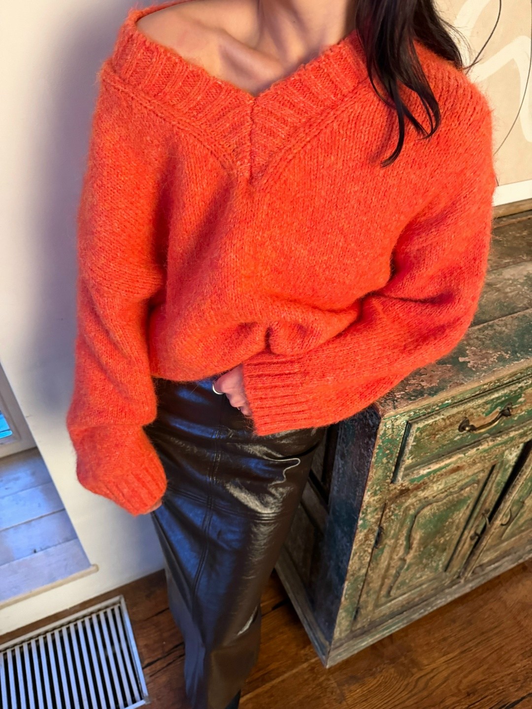 джемпер,свитер джемпер,вязаный свитер,джемпер оверсайз,оранжевый свитер