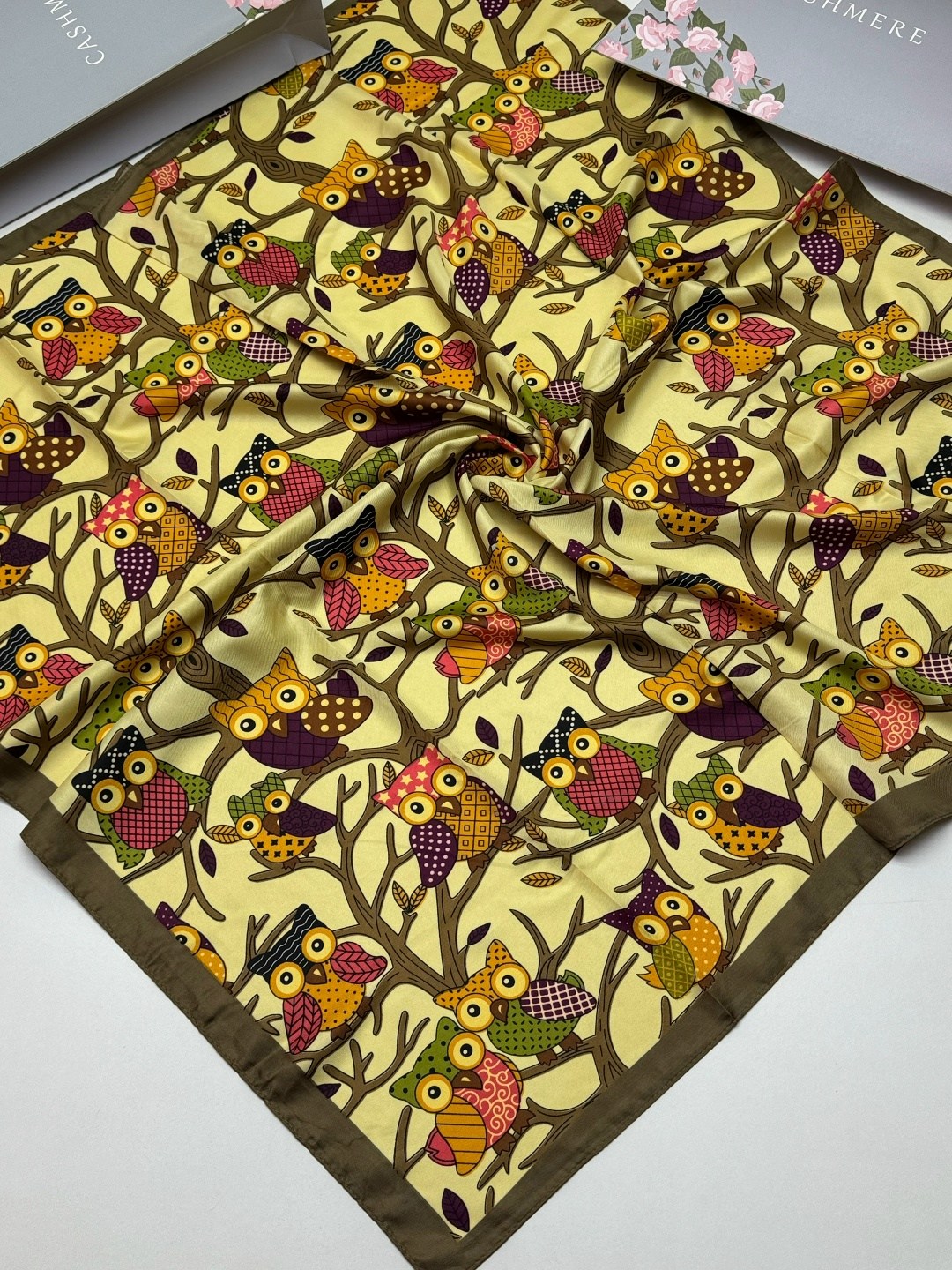 платки шелковые,платок с совами,платки женские,платка,платки шарф