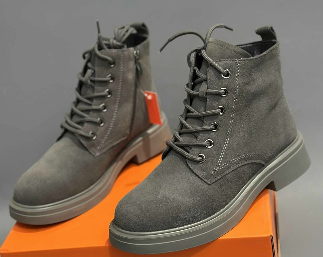 ,серые ботинки,женские ботинки,зимние ботинки замшевые серые,серые замшевые ботинки женские
