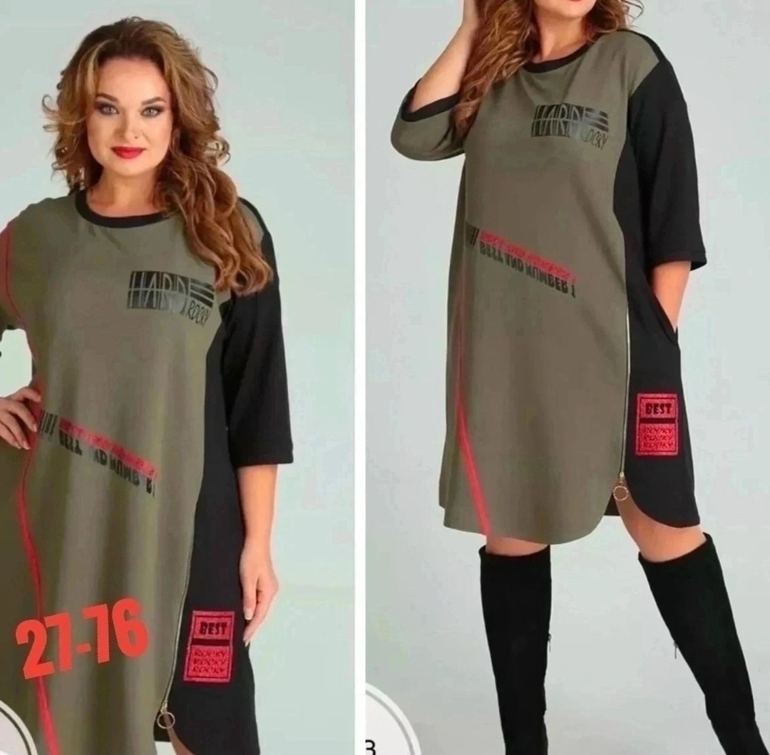 платье sandyna 13628 хаки,платье sandyna 13628,спортивное женское платье,платье женская,платье больших размеров повседневное