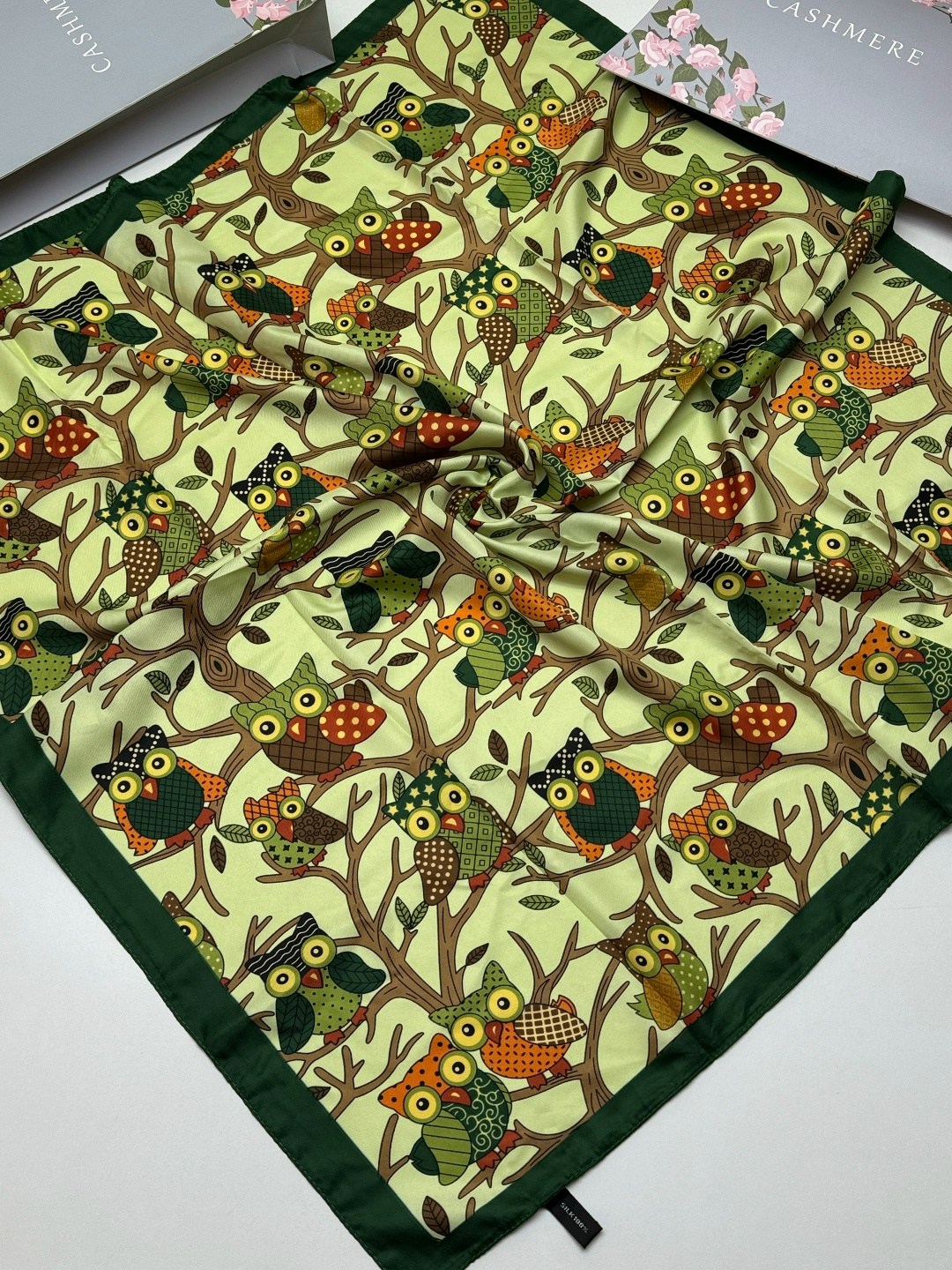 платки шелковые,платок с совами,платки женские,платка,платки шарф