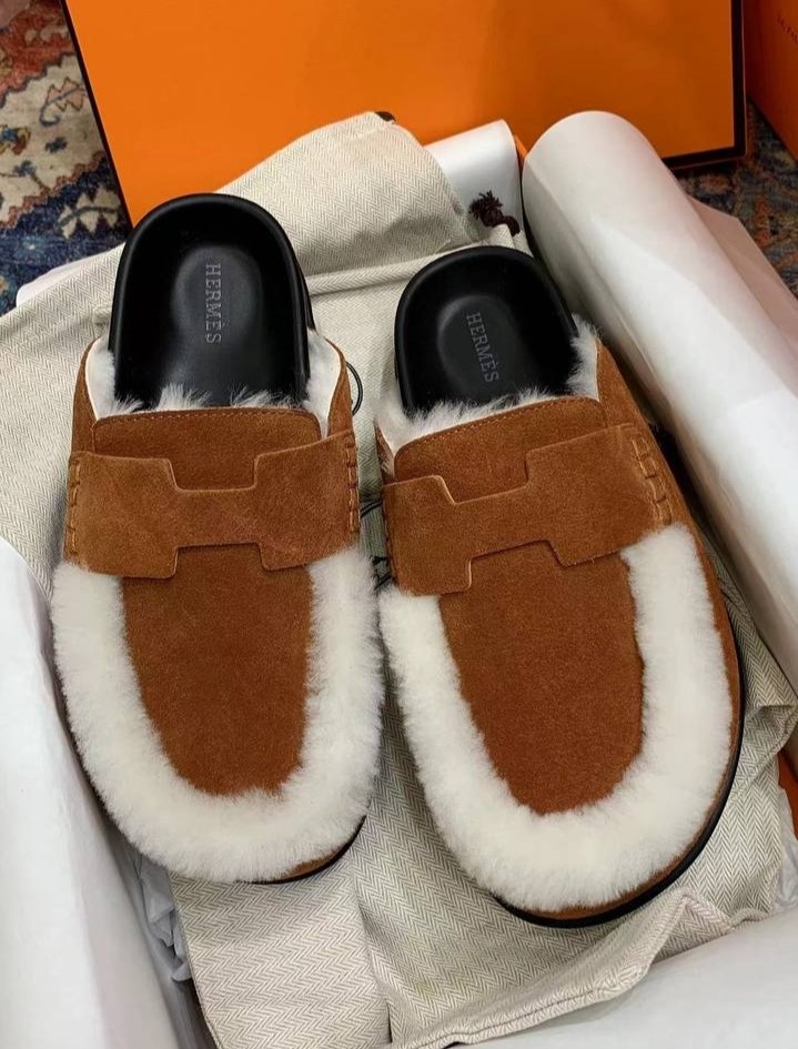 ,мюли эрмес с мехом,мюли hermes,мюли hermes oz,мюли с мехом