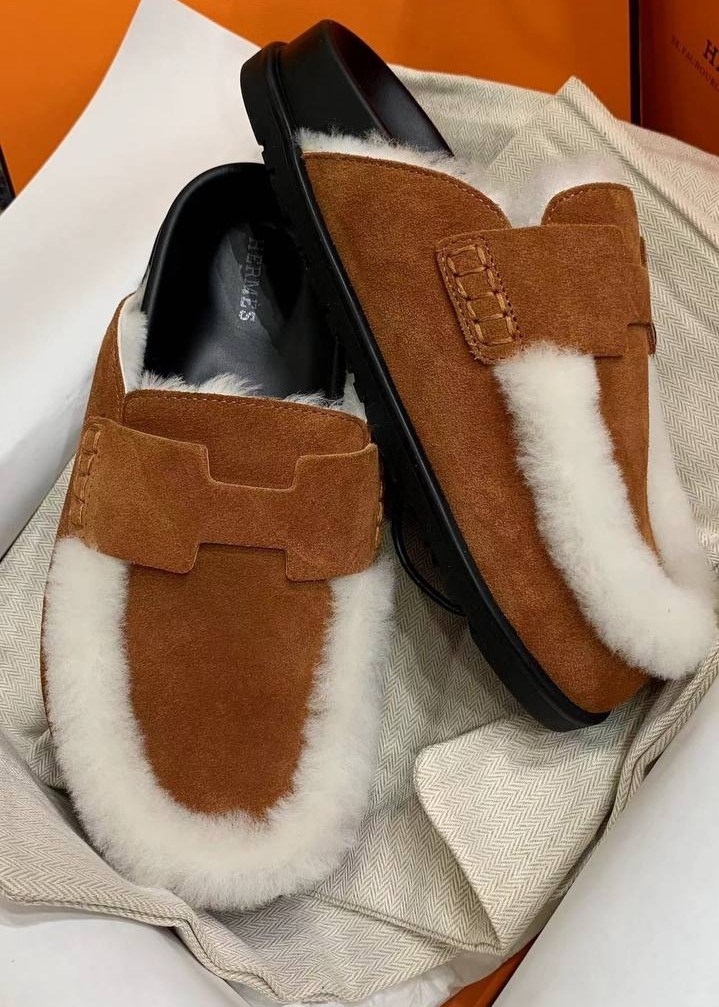 ,мюли эрмес с мехом,мюли hermes,мюли hermes oz,мюли с мехом