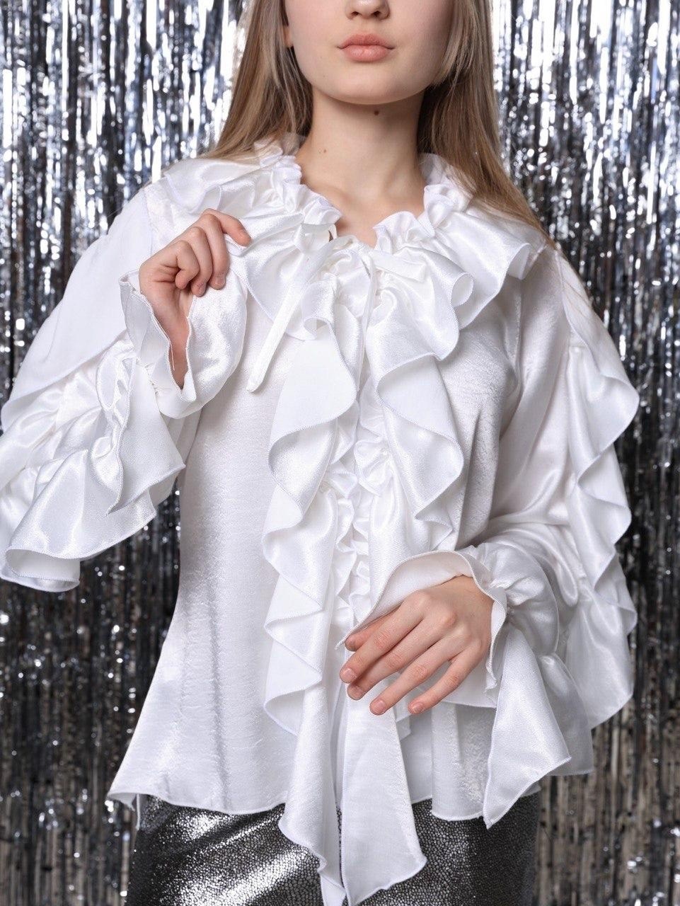 блузка с оборками,нарядная блузка,блуза с рюшами,элегантная блузка,блузка с бантом