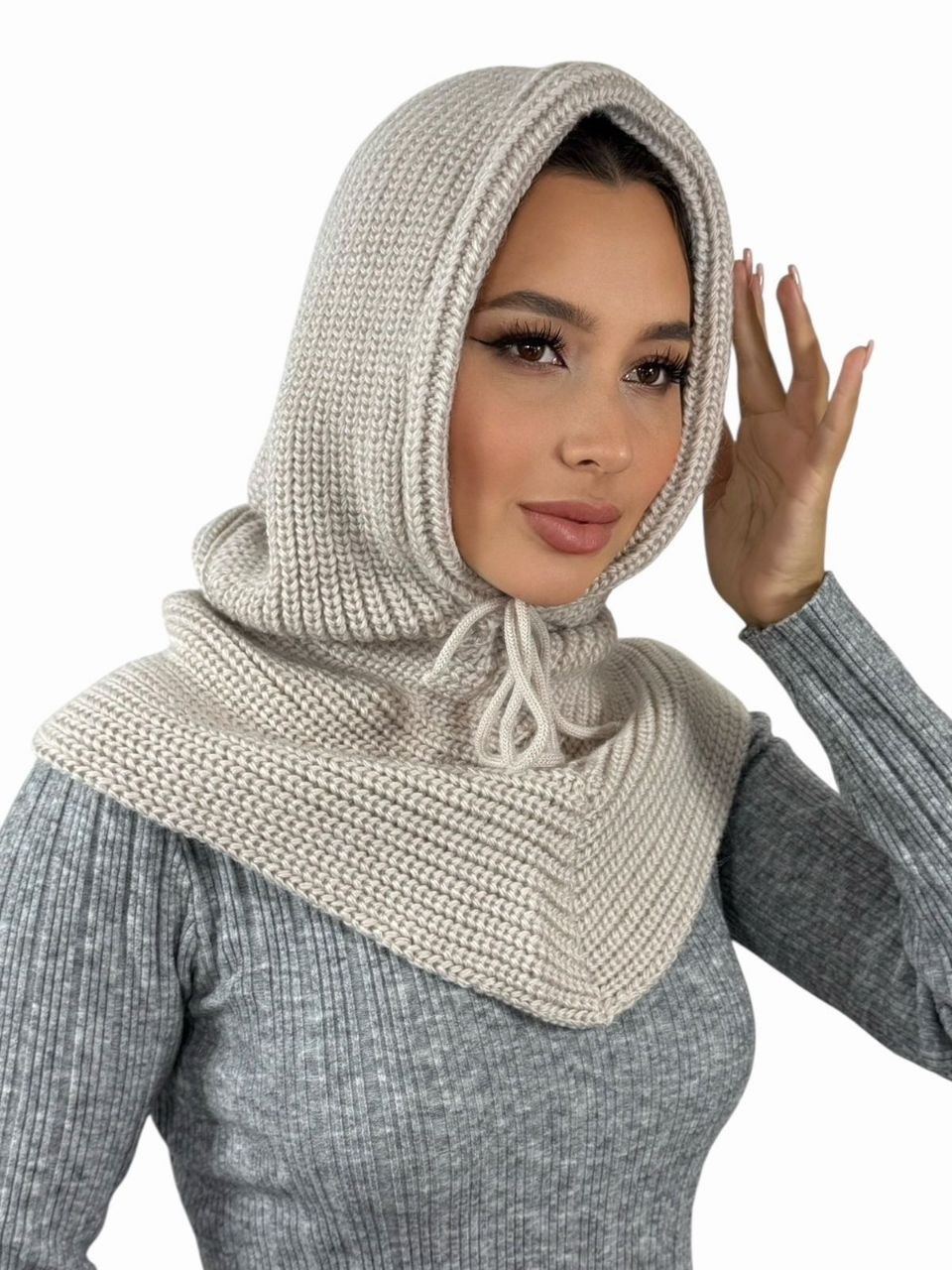 капор капюшон,капор женский,капор женский капюшон,вязаный капор,женский вязаный капор