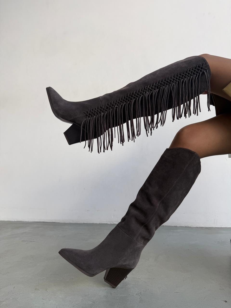 сапоги замшевые,сапоги с бахромой,модные сапоги,стильные сапоги,сапоги казаки