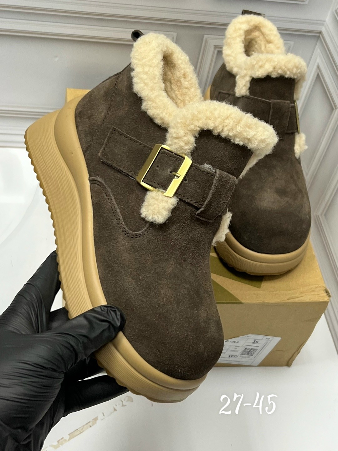 , женская,ботинки замша, зимняя женская, зимняя