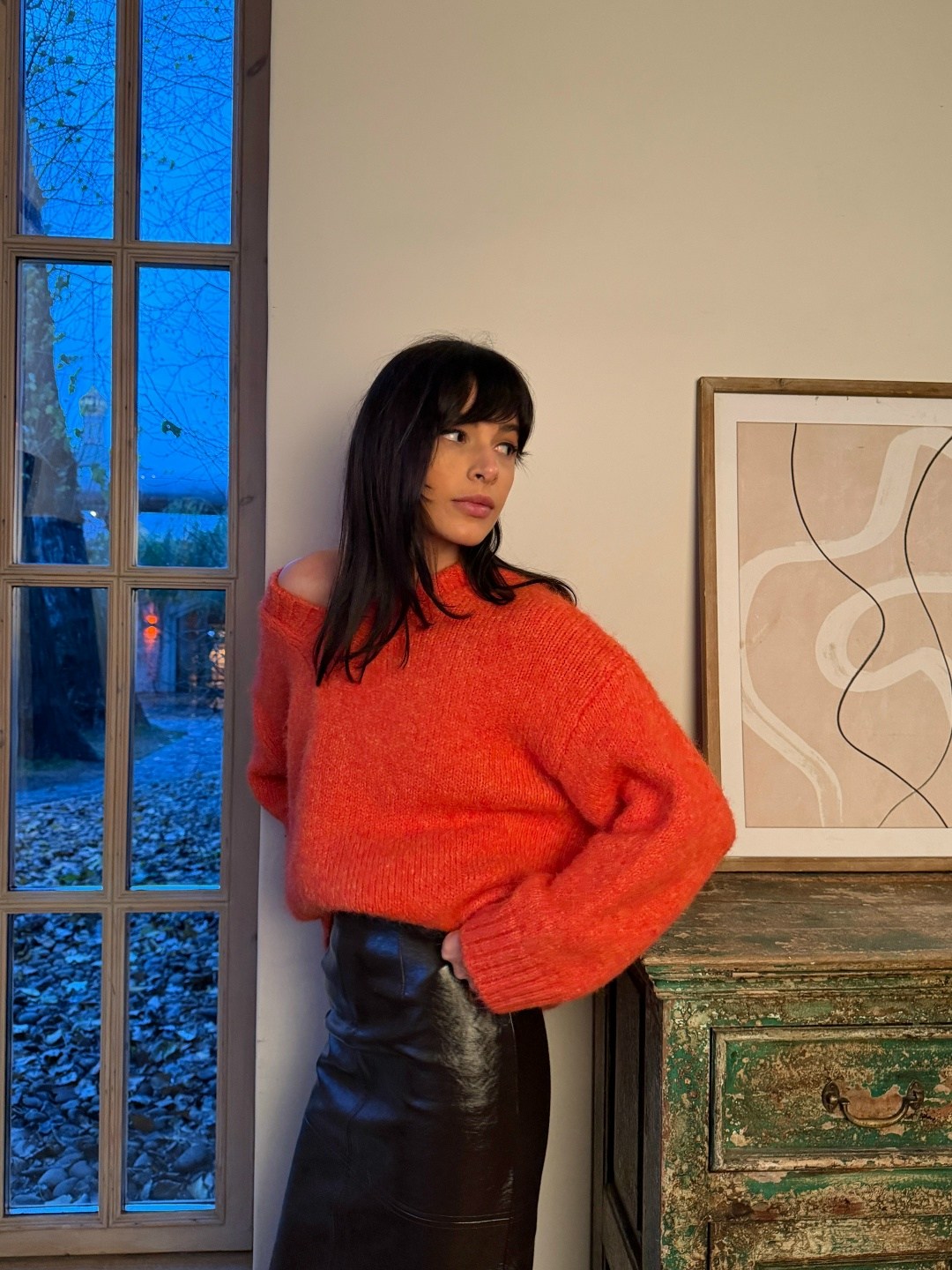 джемпер,свитер джемпер,вязаный свитер,джемпер оверсайз,оранжевый свитер