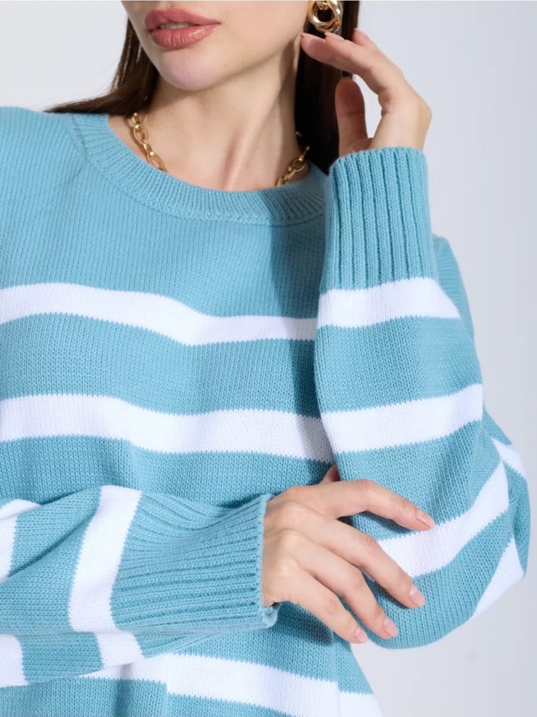 голубой джемпер,джемпер,джемпер бирюзовый,женские джемпера,джемпер в полоску