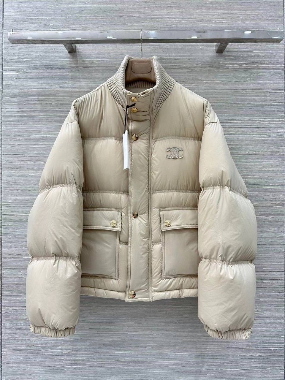 пуховик celine,пуховик бежевый,куртка пуховик,женские пуховики,зимние куртки