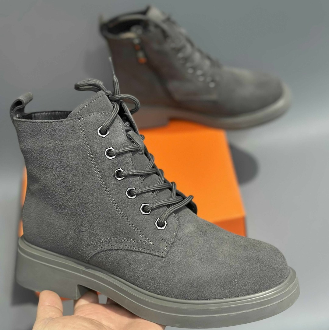 ,серые ботинки,женские ботинки,зимние ботинки замшевые серые,серые замшевые ботинки женские