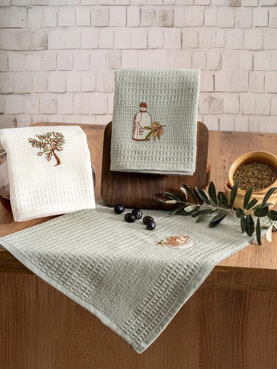 набор кухонных вафельных полотенец atlasplus,набор вафельных кухонных полотенец,набор кухонные полотенец,набор полотенец для кухни,кухонное полотенце