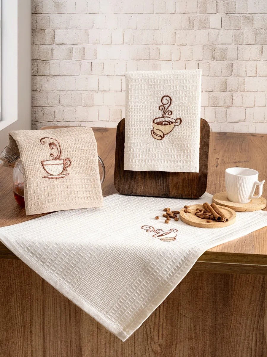 набор кухонных вафельных полотенец atlasplus,набор вафельных кухонных полотенец,набор кухонные полотенец,набор полотенец для кухни,кухонное полотенце