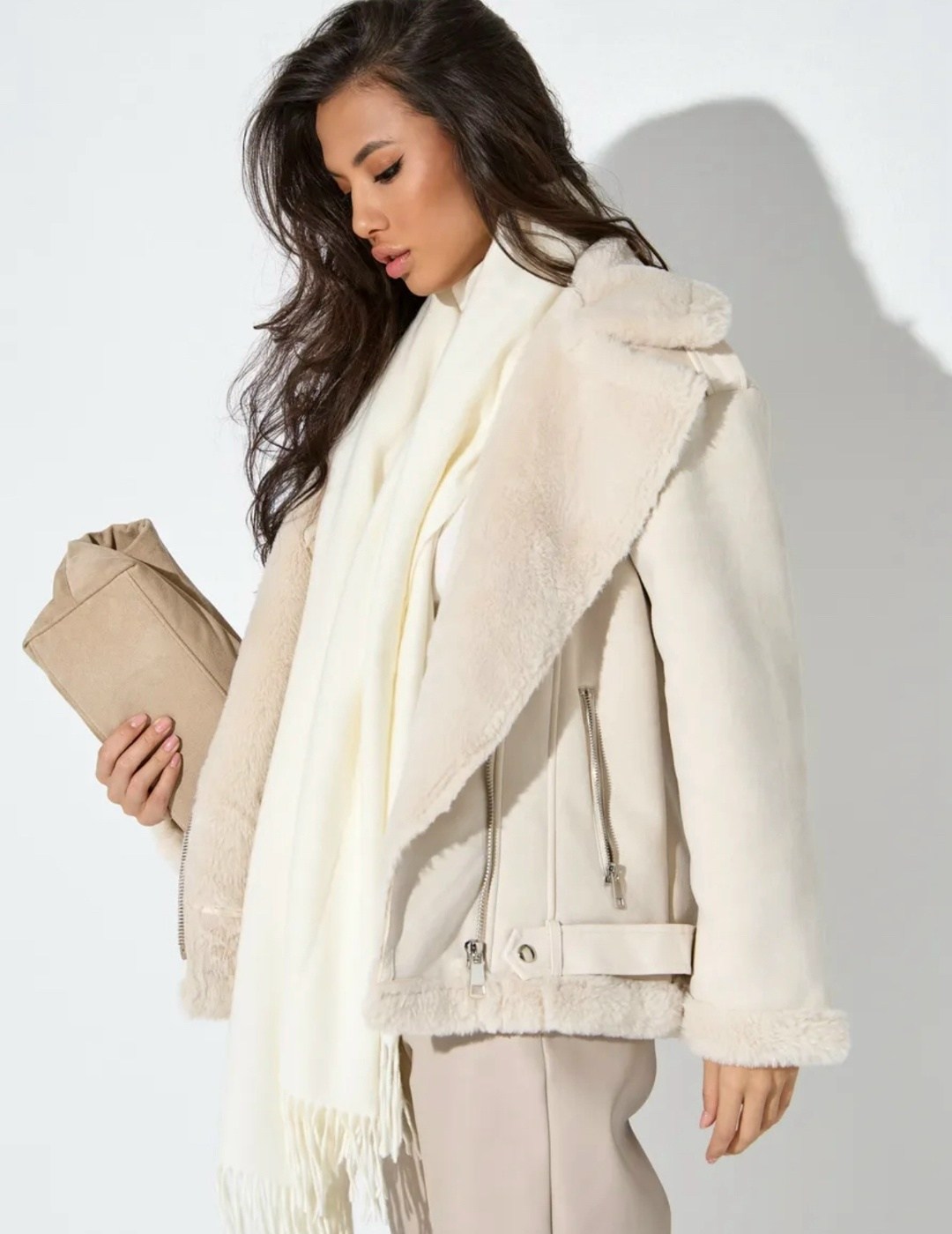 женская дублёнка,стильная дубленка,белая дубленка,бежевая дубленка,дубленка женская авиатор