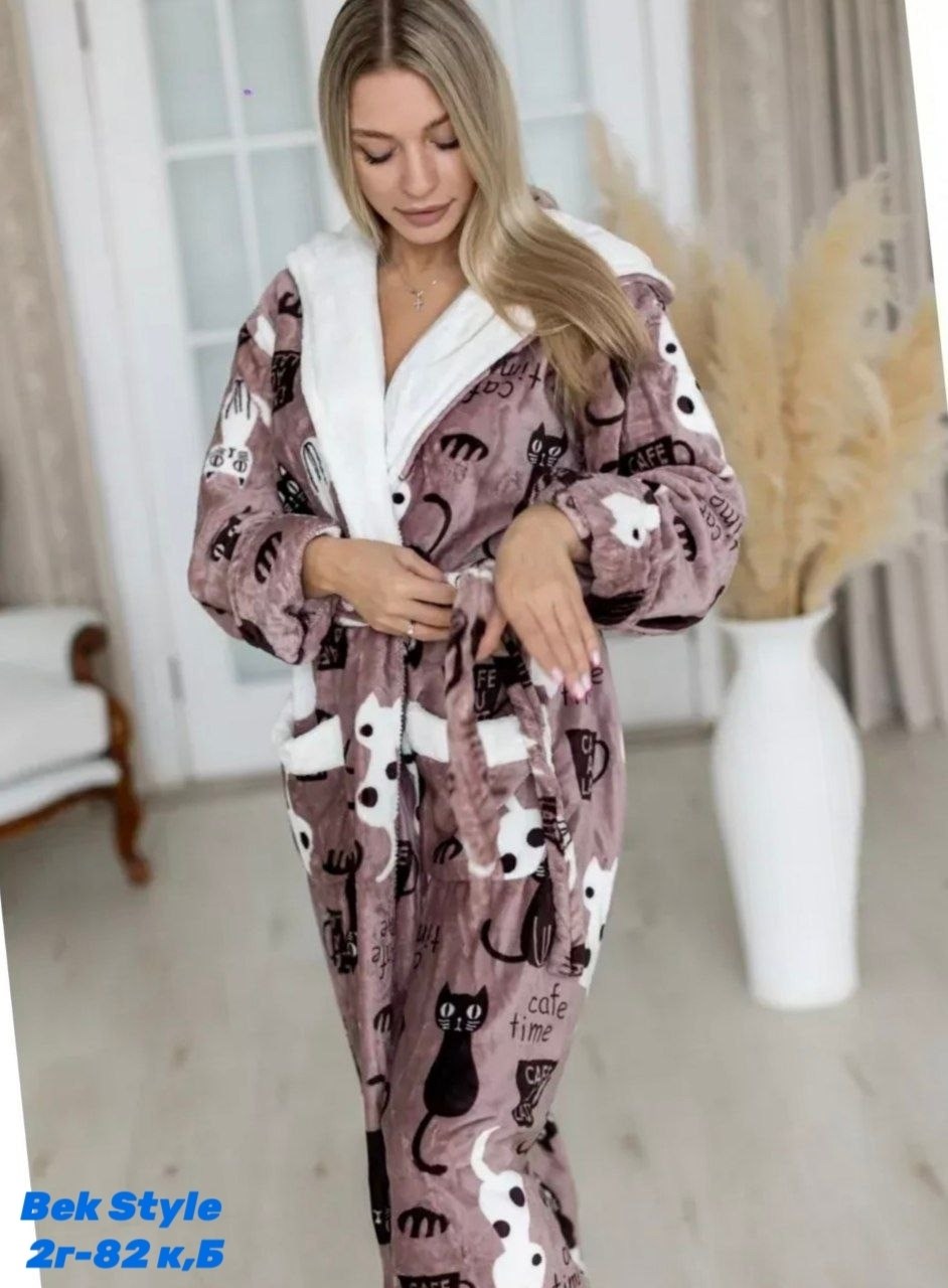 халат женский домашний,женский халат,халат женский домашний теплый,кошка в халате,халат женский махровый домашний