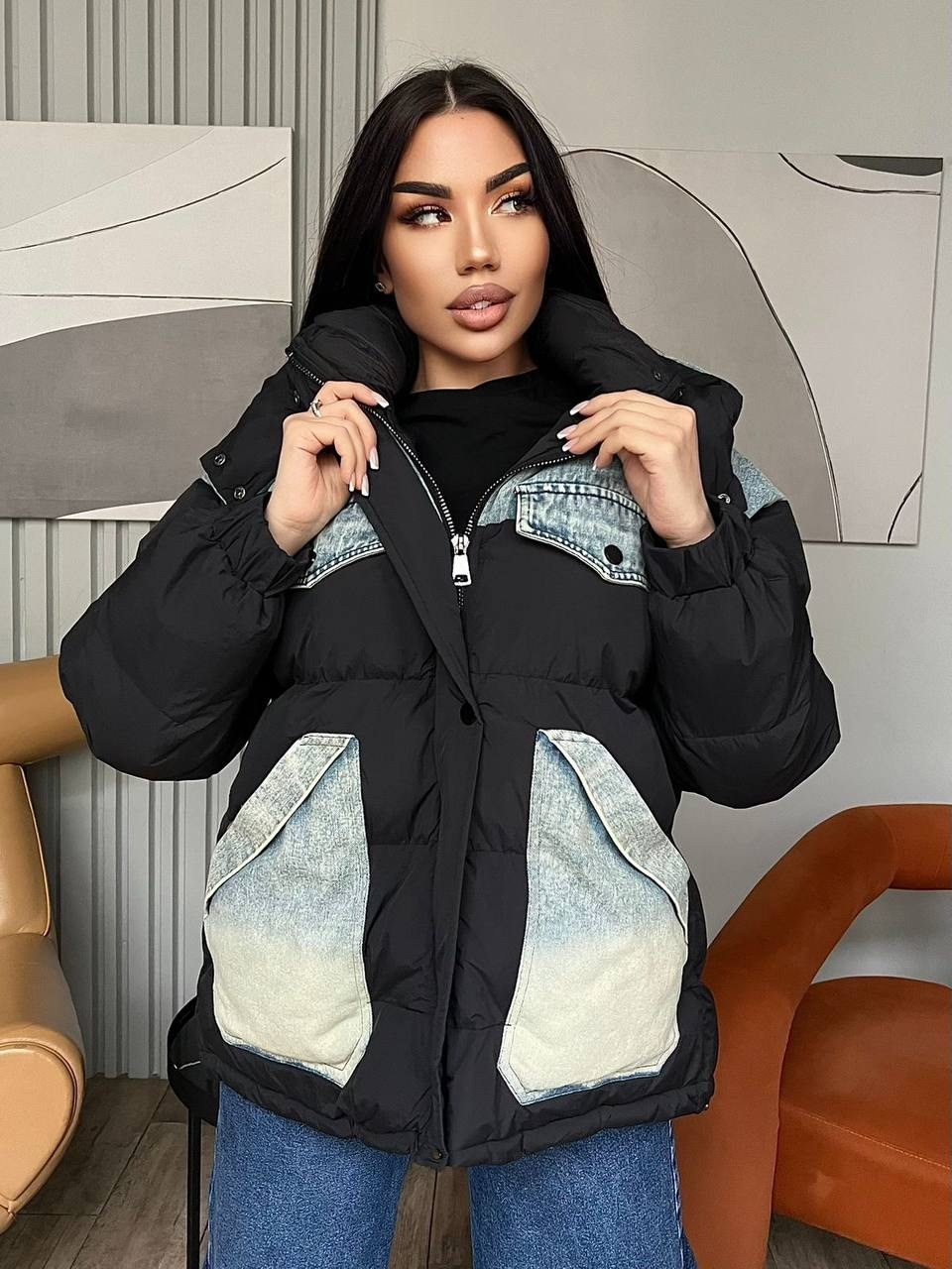 стильная куртка,куртка модная,женская куртка,комбинированная куртка,куртка