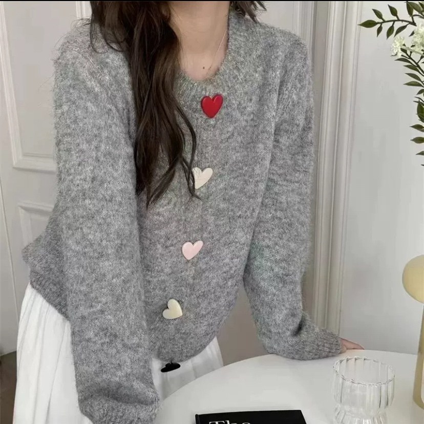 кардиган женский вязаный,кардиган в корейском стиле,кардиган с круглым вырезом,кардиган женский,кардиган с пуговицами